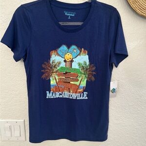 Margaritaville Fins Up Paddles Up" pickleball t-shirt in‎ navy size Small NWT